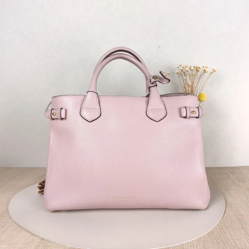 BURBERRY Crossbody Bag banner Top Handle Bag Pink Calfskin One Size 35 × 15 × 24 cm