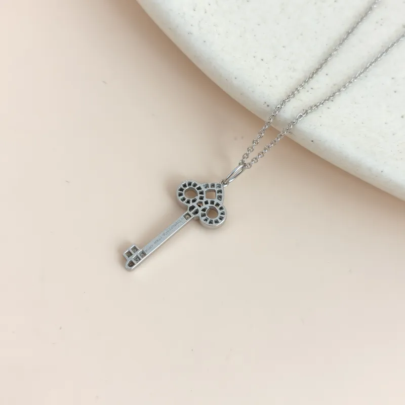 Tiffany&Co. Necklace Keys Collection Necklace Pendant Silver PT950Diamond18KW hite Gold One Size40cm — cover view 4 of 7