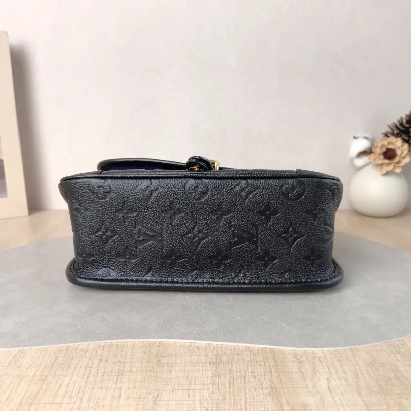 Louis Vuitton Crossbody Bag Diane Baguette Bag Black Monogram Empreinte Embossed Calfskin Small 24 × 9 × 15 cm — cover view 5 of 6