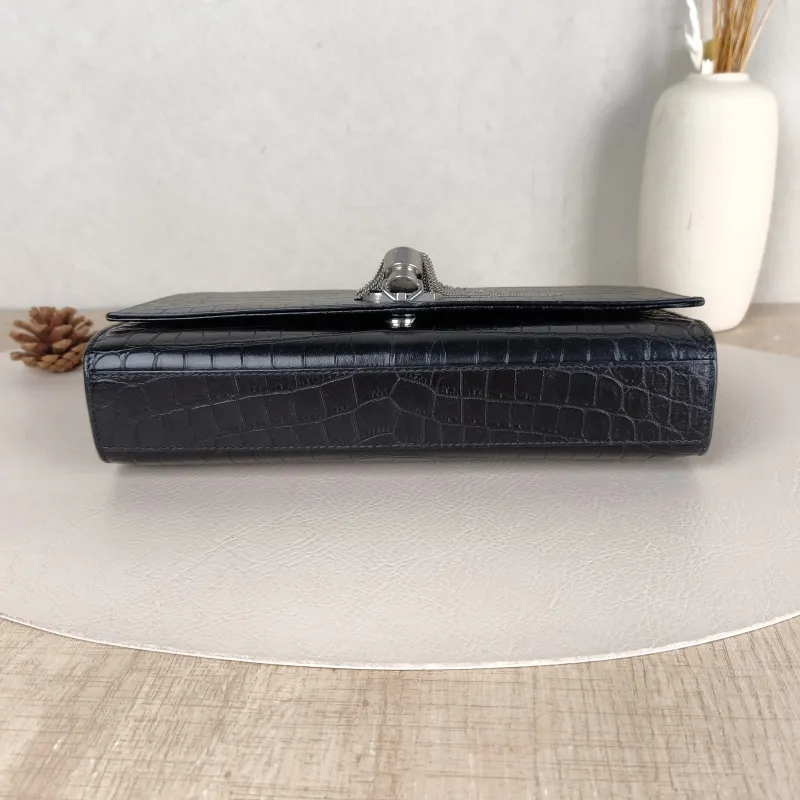 SAINT LAURENT Crossbody Bag KATE Edition Black Calfskin Medium24 × 5.5 × 14.5 cm — cover view 2 of 6