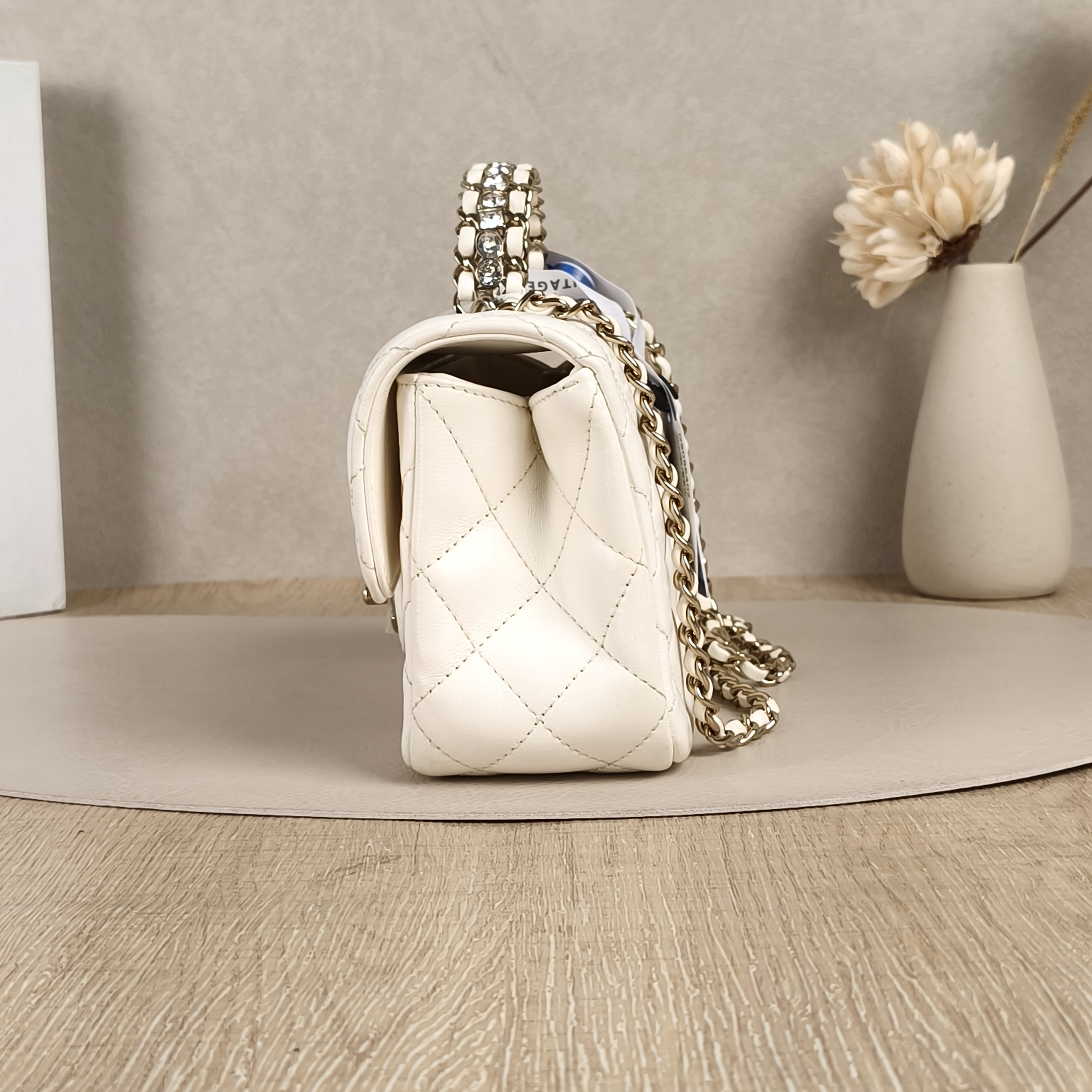 Chanel cf mini White Lambskin Microchip Edition · Dust Bag · Box · 18 × 7.5 × 12 cm — cover view 4 of 9