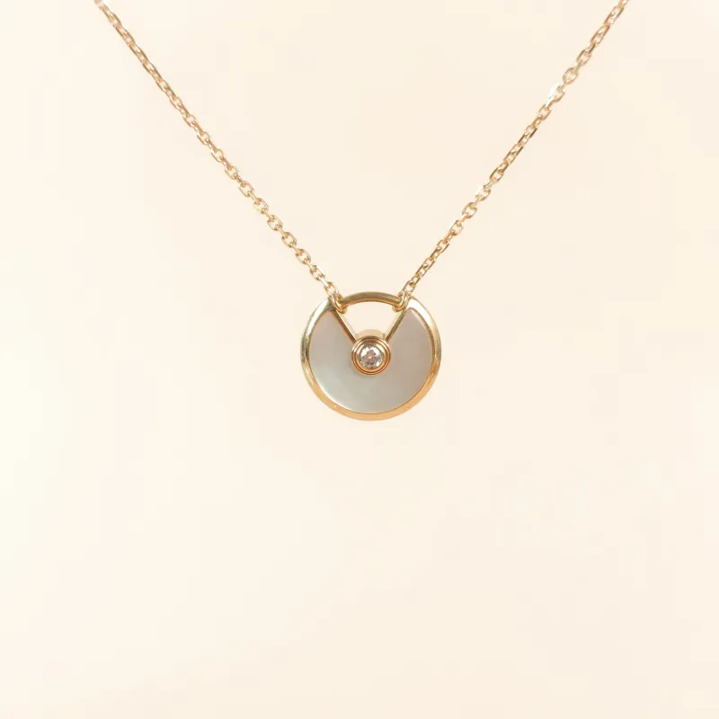 CARTIER Necklace Amulette de Necklace Pearl · White Mother-of-Pearl 18KY ellow Gold Small 40cm