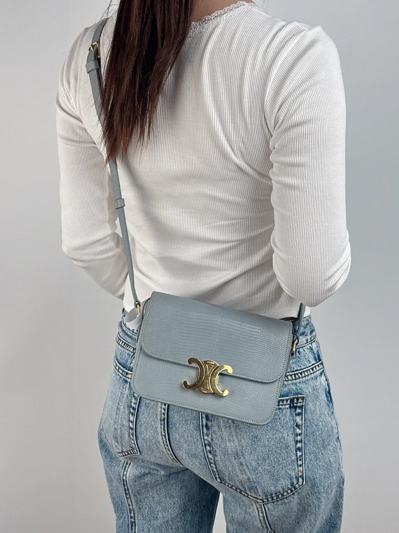 CELINE Crossbody Bag Teen Triomphe Small 18.5 × 6 × 14 cm — on-model view 2 of 2