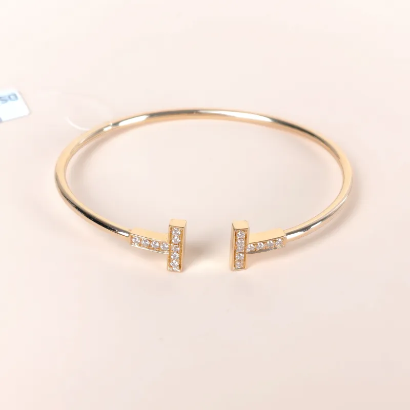 Tiffany&Co. Bangle TC ollection T 18KR ose Gold Diamond One Size 16.4cm
