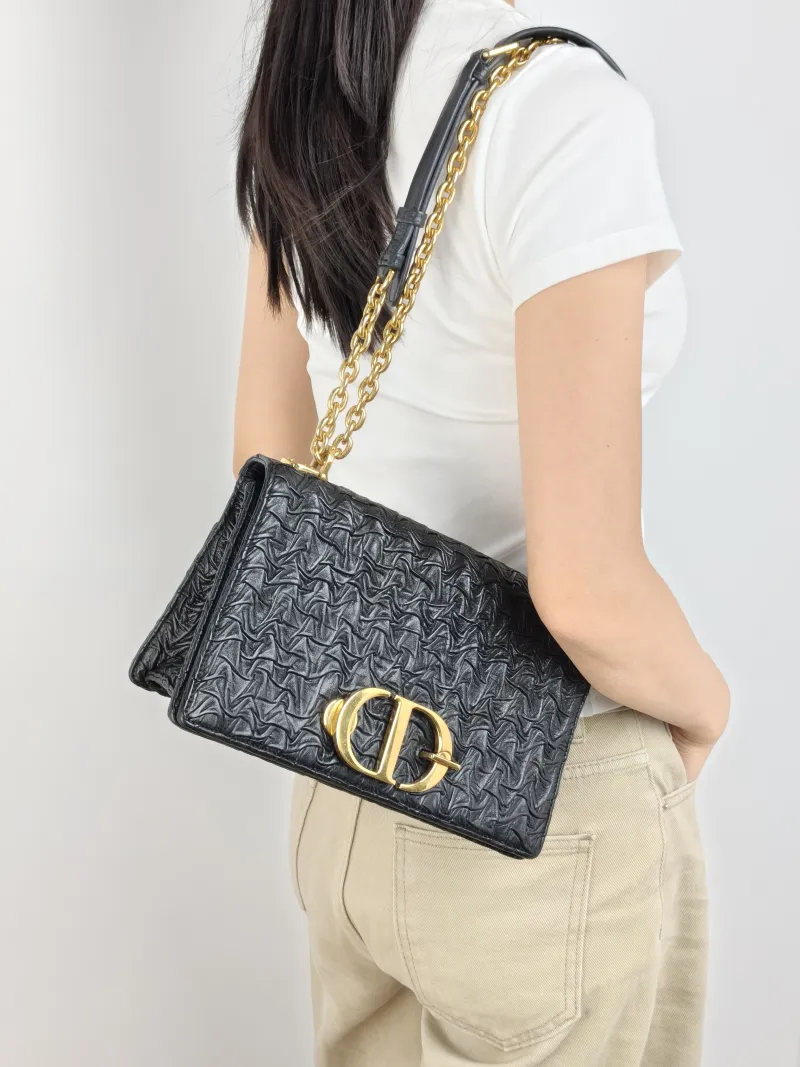 DIOR Crossbody Bag 30Montaigne 30 Edition Black Lambskin Medium 25 × 8 × 16.5 cm — on-model view 2 of 3