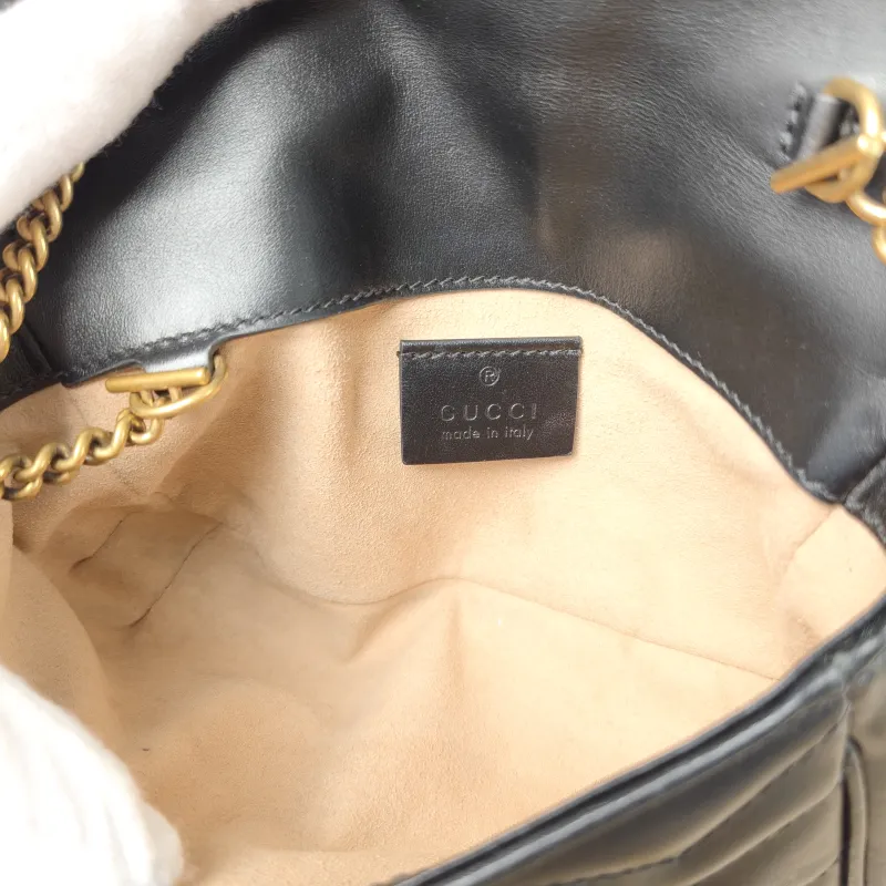GUCCI Crossbody Bag GG Marmont Mini Marmont Mini Black Calfskin Mini 16.5 × 4.5 × 9.5 cm — detail view 7 of 8