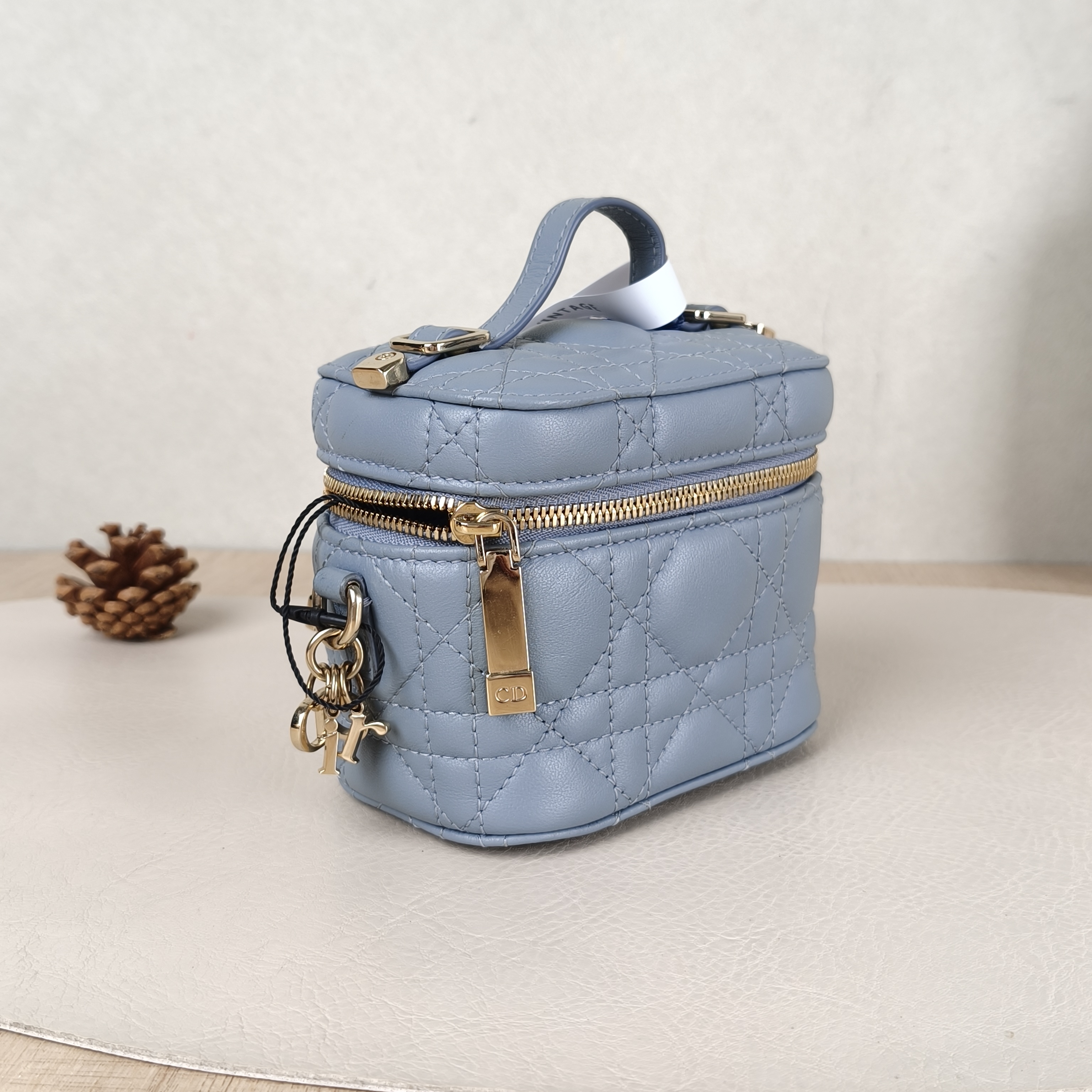 DIOR Crossbody Bag Lady Vanity Cosmetic Bag Blue Lambskin Mini11 × 7 × 10 cm — cover view 5 of 5