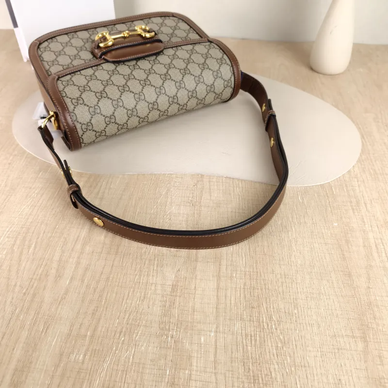 GUCCI Shoulder Bag Horsebit 1955 Horsebit Medium Monogram PVC Medium 25 × 8 × 18 cm — detail view 4 of 12