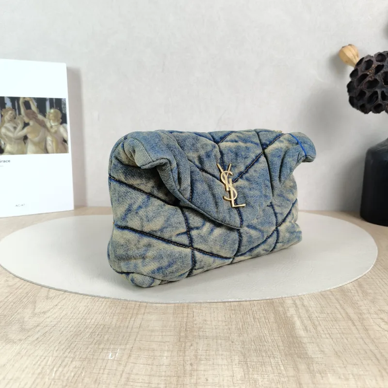 SAINT LAURENT Shoulder Bag LOULOU Blue Mini 20 × 7.5 × 14 cm — cover view 5 of 5
