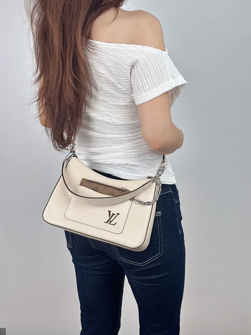 Louis Vuitton Crossbody Bag MARELLE White Epi Embossed Calfskin Small25 × 8 × 15 cm — on-model view 2 of 2
