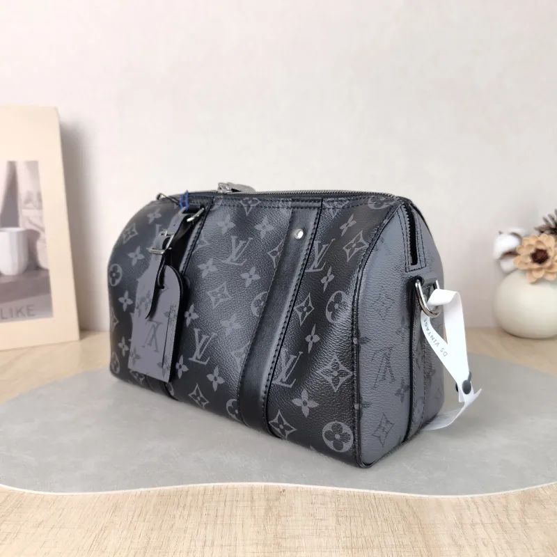 Louis Vuitton Crossbody Bag City Keepall Black PVC Medium 27 × 13 × 17 cm — cover view 4 of 6