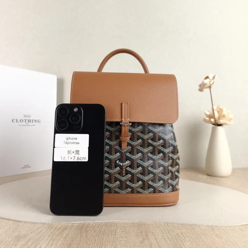 GOYARD Crossbody Bag ALPIN Backpack Brown ine Canvas Mini 19 × 9.5 × 23 cm — cover view 4 of 5