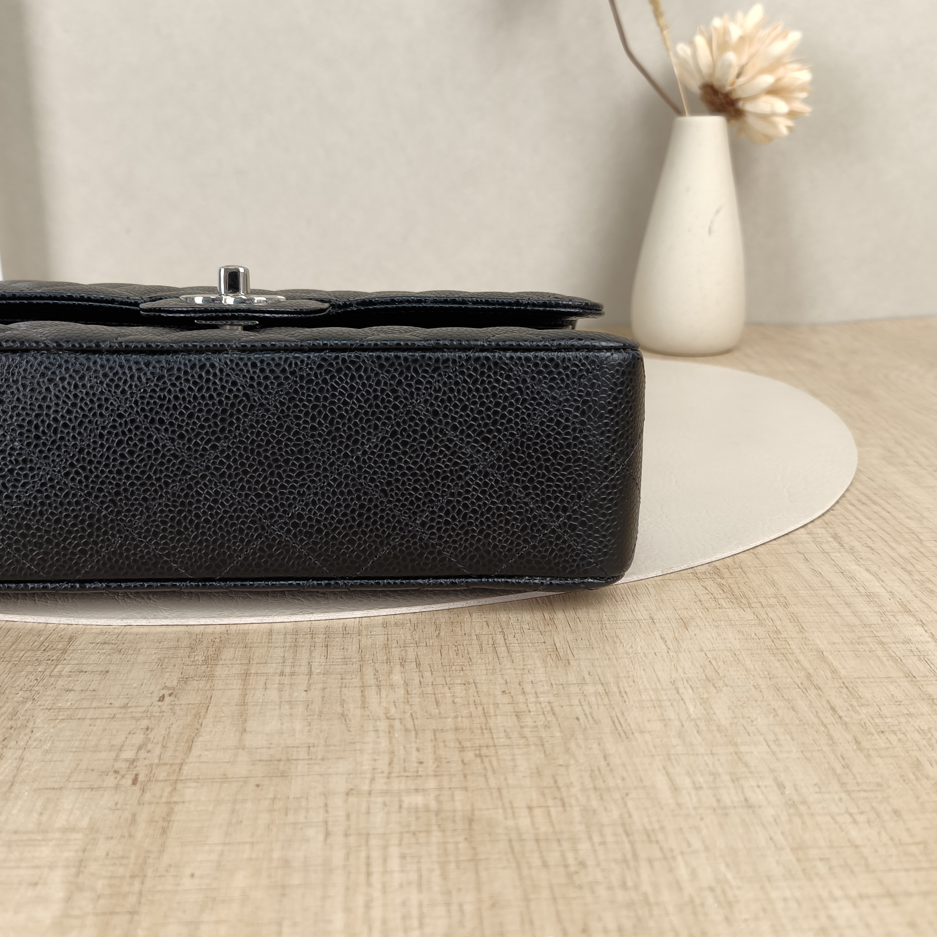 Chanel Crossbody Bag Classic Flap CF Black Grained Calfskin Small23 × 6 × 14.5 cm — cover view 3 of 9
