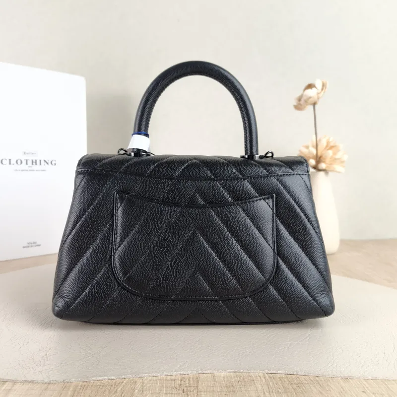 Chanel Top Handle Bag Coco Handle​ v Black Grained Calfskin Small 24 × 10 × 14 cm — cover view 2 of 5