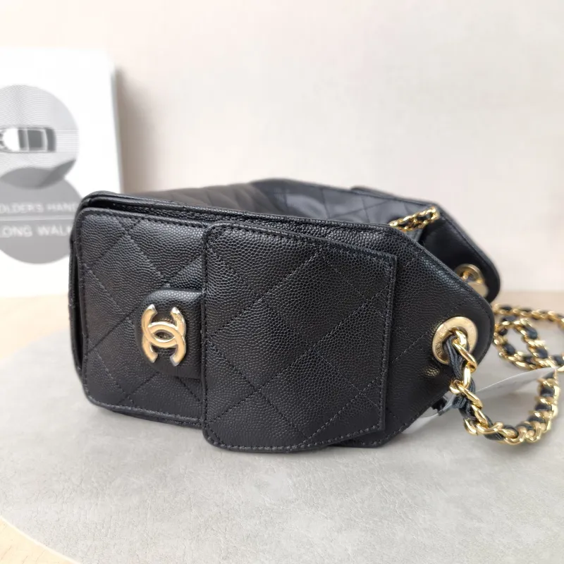 Chanel Shoulder Bag25Bag Black Grained Calfskinmini20 × 12.5 × 22 cm — detail view 9 of 13