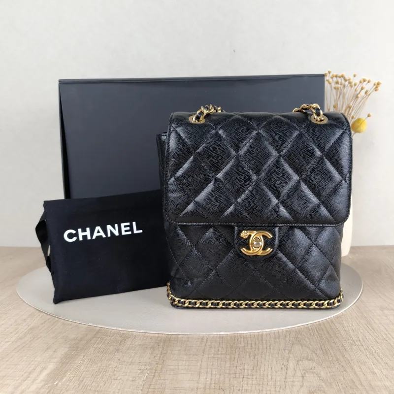 Chanel Backpackado Backpack Black Grained Calfskin One Size20 × 8 × 22 cm — cover view 6 of 6
