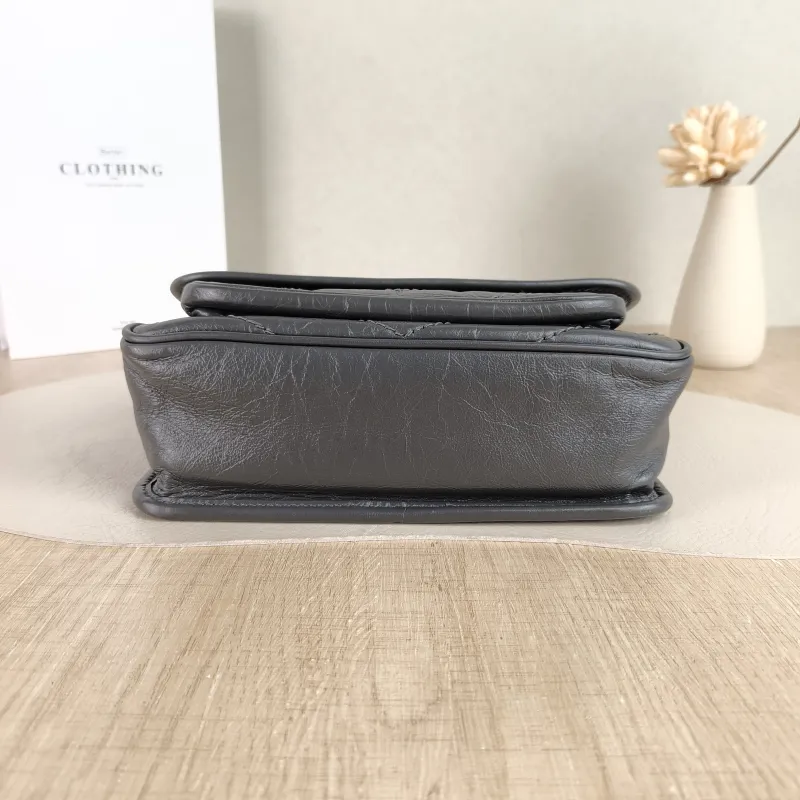 SAINT LAURENT Crossbody Bag Niki D Dark Grey Waxed Leather Calfskin Small 21 × 7.5 × 16 cm — cover view 2 of 5