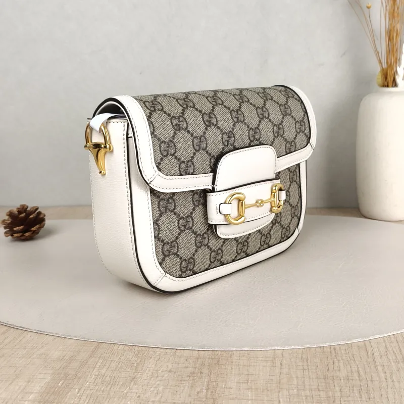 GUCCI Crossbody Bag Horsebit 1955 Horsebit Small White Monogram PVC Small 20.5 × 5 × 14.5 cm — cover view 3 of 5