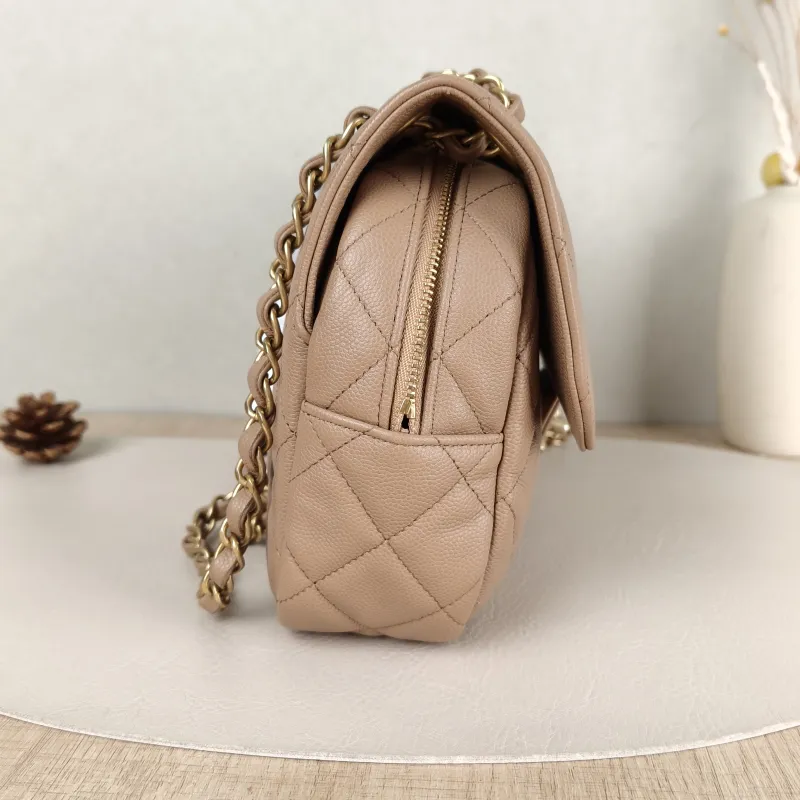 Chanel Crossbody Bagcf Collection Crossbody Bag Taupe Calfskin One Size26 × 6 × 17 cm — detail view 4 of 13