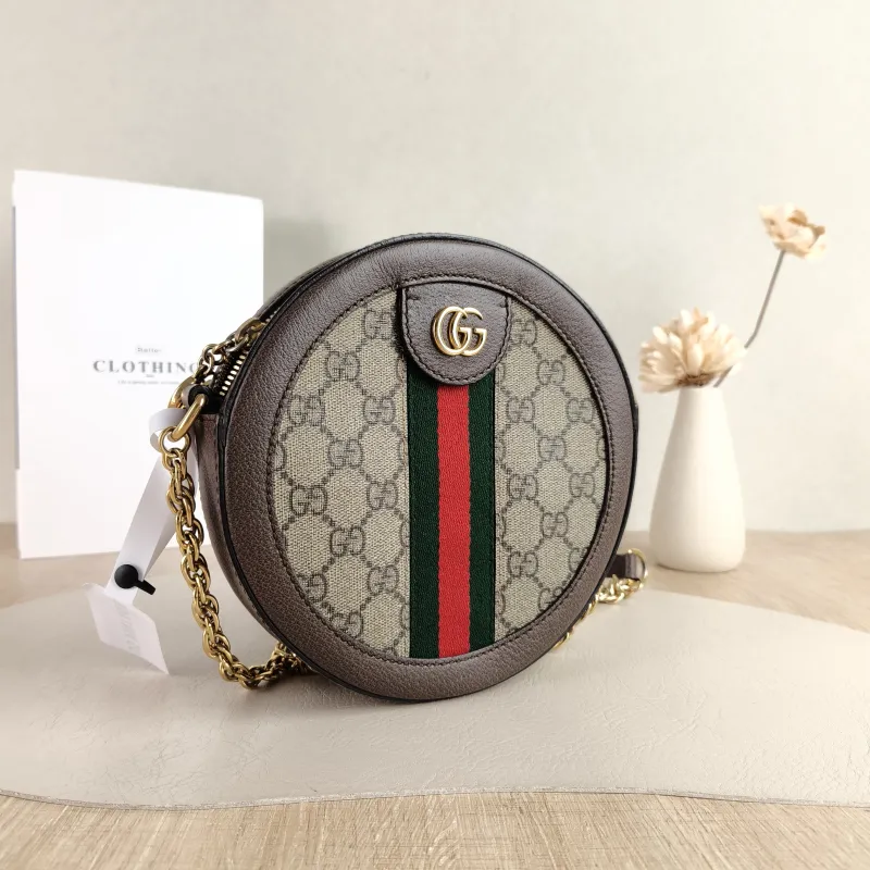 GUCCI Crossbody Bag Ophidia GG Round Bag Monogram PVC Mini 18 × 4.5 × 18 cm — cover view 3 of 5