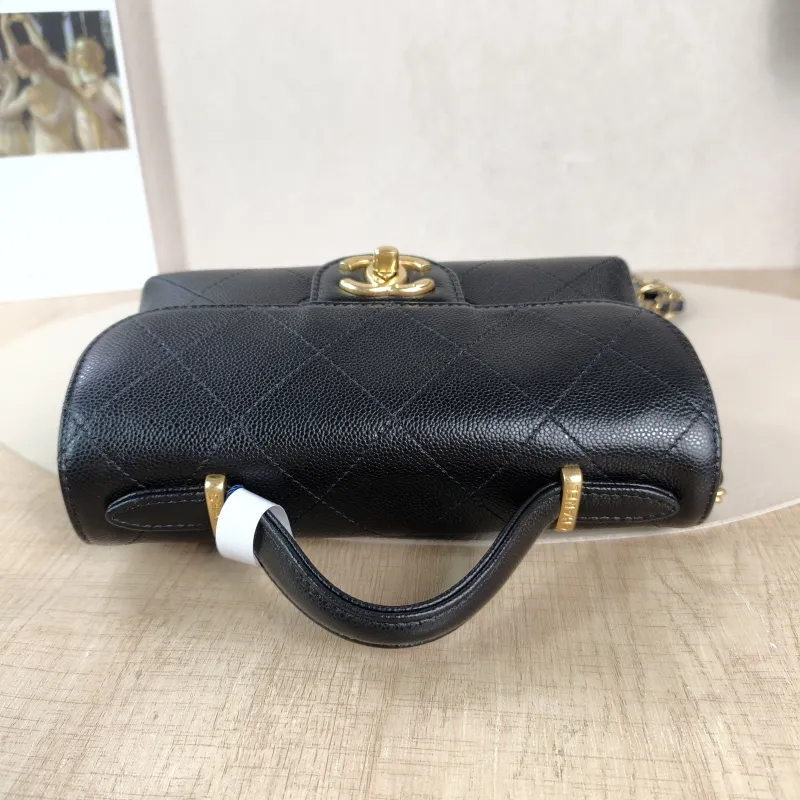 Chanel Crossbody Bag cf Collection Top Handle Bag Black Grained Calfskin One Size 20 × 5 × 13 cm — detail view 9 of 12