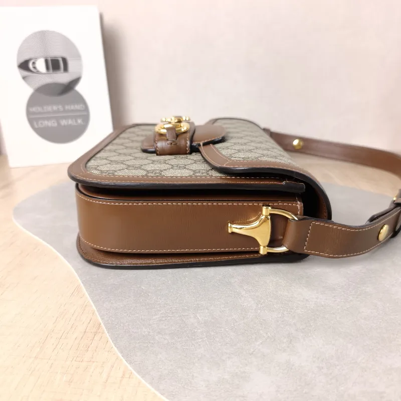 GUCCI Shoulder Bag Horsebit 1955 Horsebit Medium Monogram PVC Medium 25 × 8 × 18 cm — detail view 8 of 13