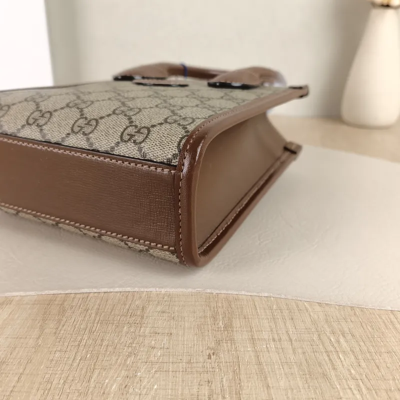 GUCCI Crossbody Bag GG Retro Collection Tote Bag Brown PVC Mini 16 × 7 × 20 cm — detail view 3 of 10