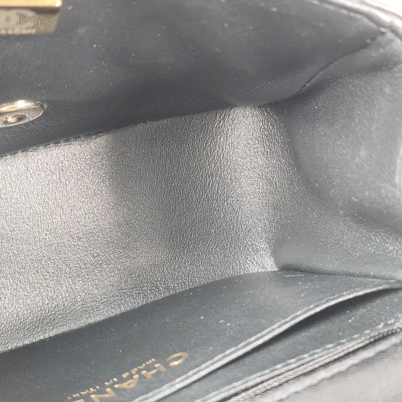 Chanel Crossbody Bag Classic Flap Mini CF Mini Black SL ambskin Mini 17 × 8 × 13.5 cm — detail view 4 of 13