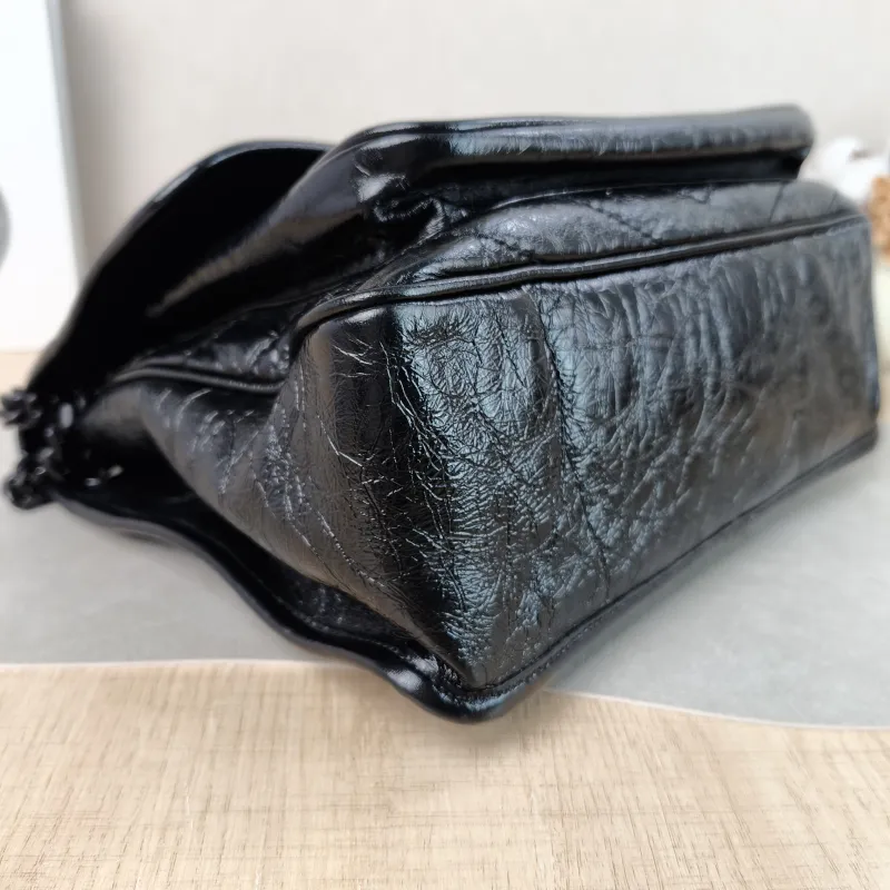 SAINT LAURENT Crossbody Bag Niki Black D Waxed Leather Calfskin Medium 28 × 8.5 × 20 cm — detail view 10 of 10