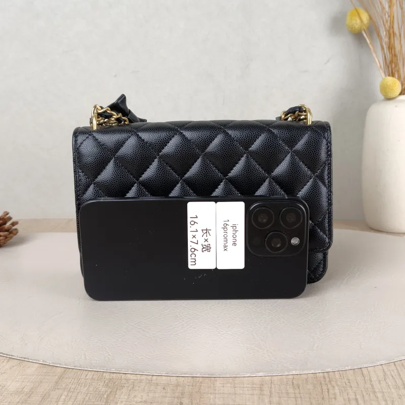 Chanel Crossbody Bag 24s woc Black Grained Calfskin Mini 19.2 × 3.5 × 12.3 cm — cover view 2 of 6