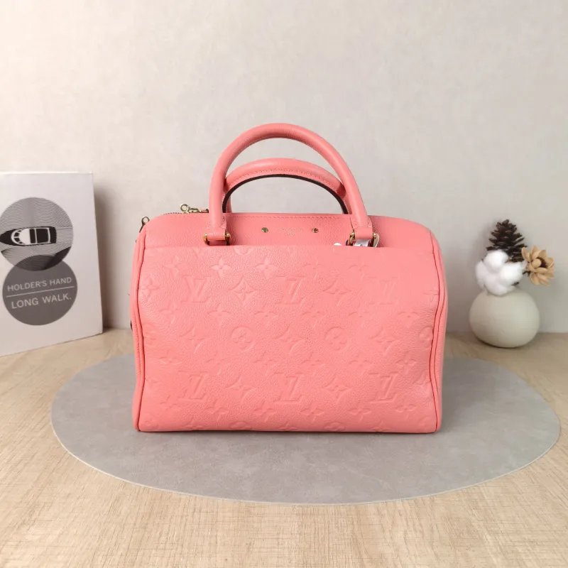 Louis Vuitton Top Handle Bag Speedy25 Pink Calfskin Medium25 × 15 × 19 cm