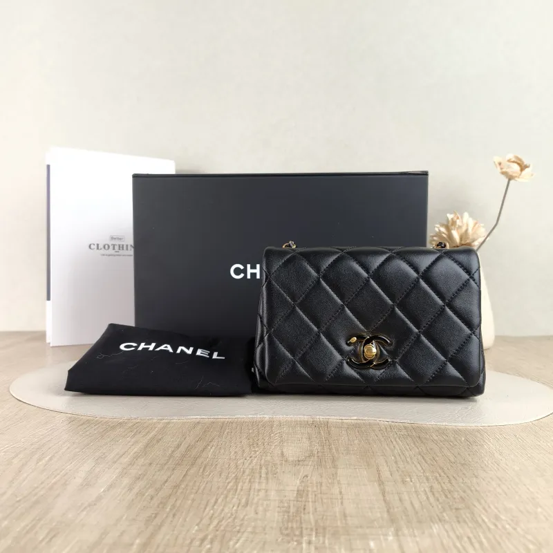 Chanel Crossbody Bag C Edition Black Lambskin Mini 18 × 7 × 12 cm — cover view 2 of 6