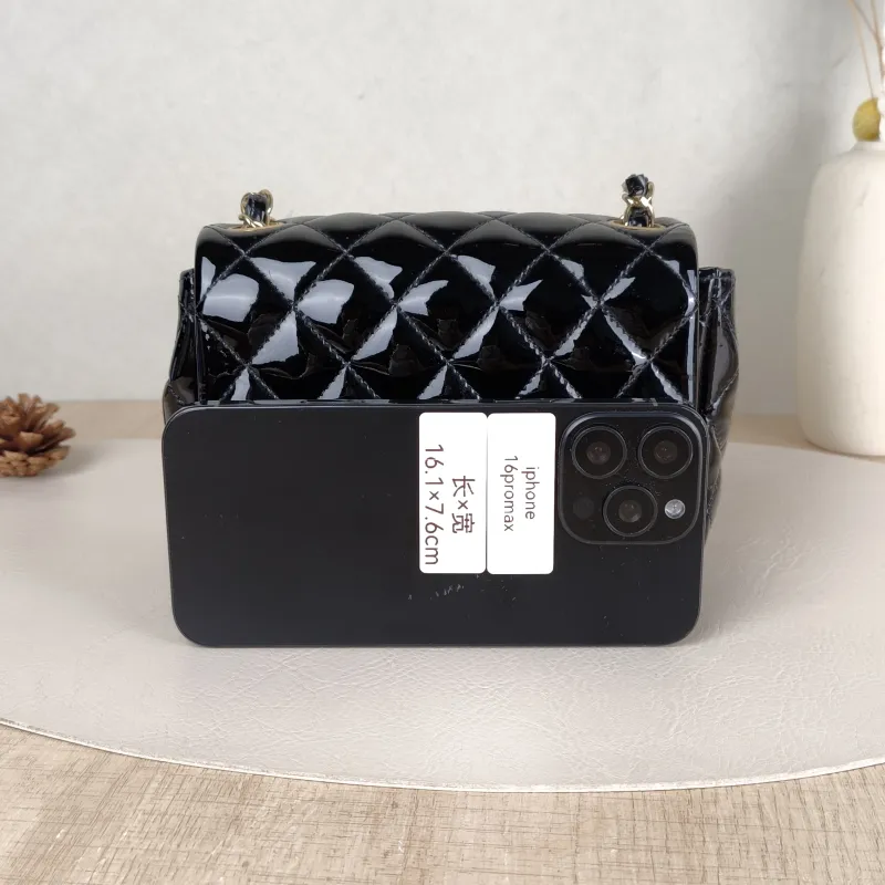 Chanel Crossbody Bag Classic Flap Mini CF Mini Black with Gold-Tone Hardware Patent Leathermini17 × 8 × 13.5 cm — cover view 5 of 5