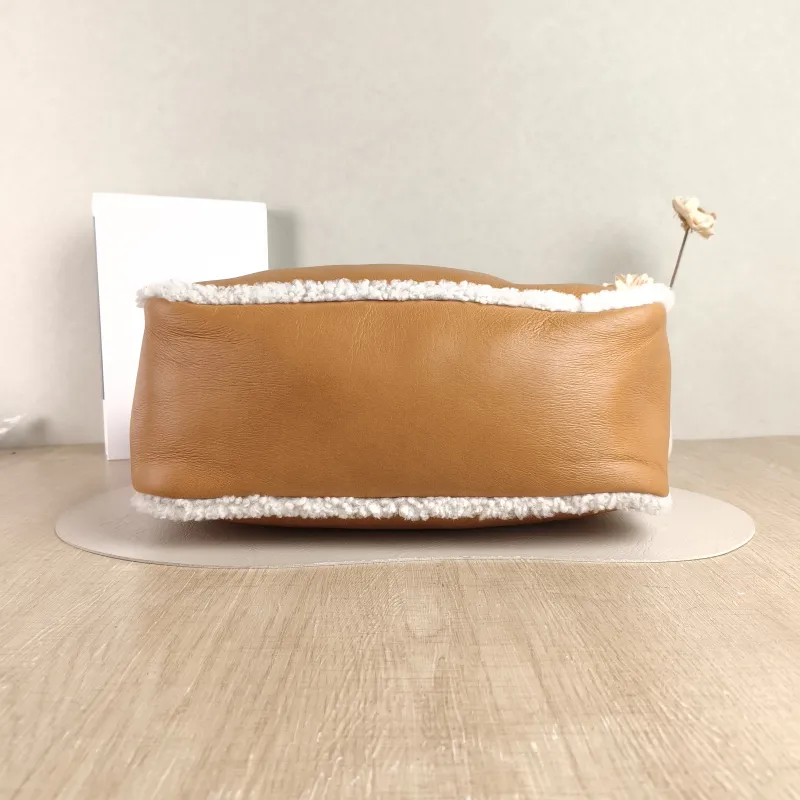 PRADA Crossbody Bag Messenger Bag Crossbody Bag Brown Lambskin · One Size 34 × 12 × 25 cm — cover view 3 of 5
