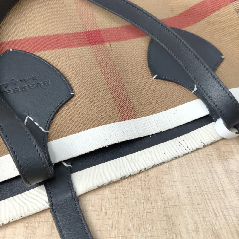BURBERRY Top Handle Bag Tote Bag Brown Canvas 36 × 17 × 30 cm — detail view 13 of 15