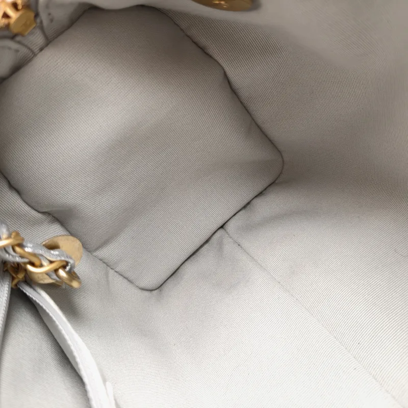 Chanel Shoulder Bag 25k Bowling Bag Silver Calfskin Small 24 × 11.5 × 15.5 cm — detail view 6 of 14