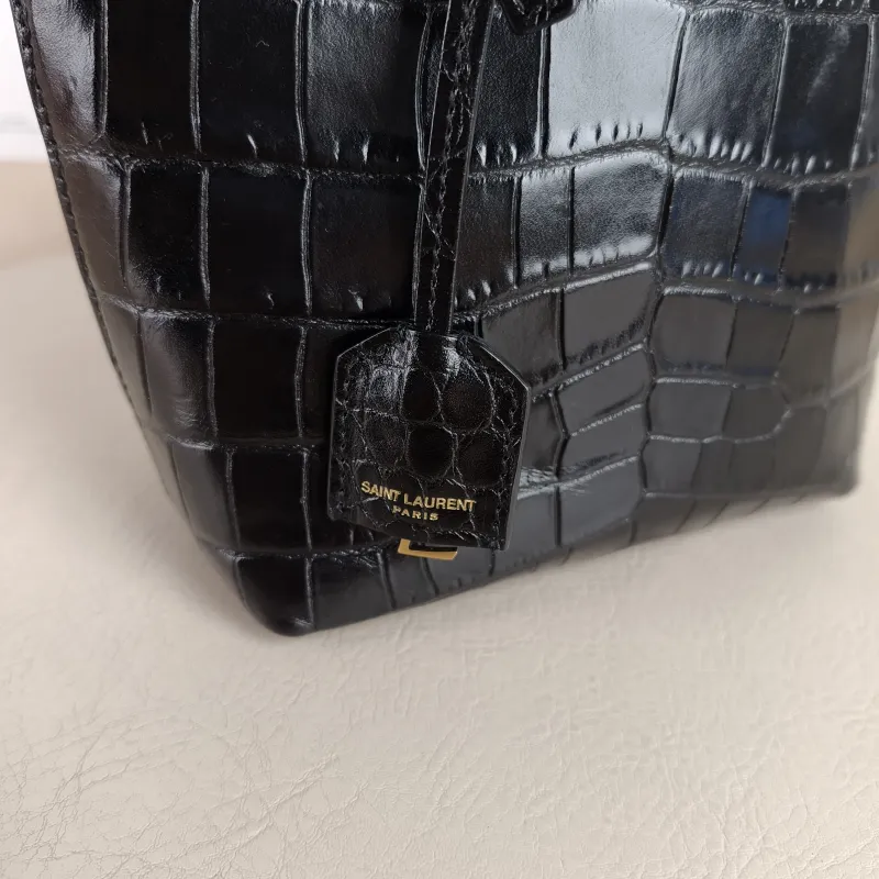 SAINT LAURENT Shoulder Bag SHOPPING Shopping Tote Black Calfskin Mini 18 × 8 × 17 cm — detail view 1 of 10