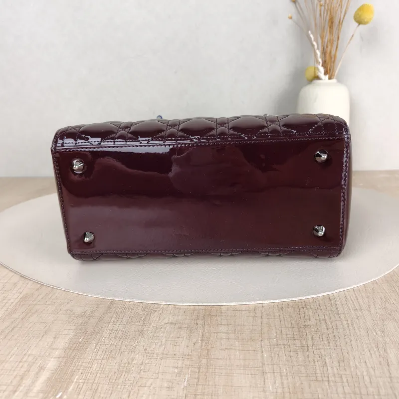 DIOR Top Handle Bag Lady Lady Dior Bag Red Patent Leather Medium24 × 12 × 21 cm — cover view 2 of 5