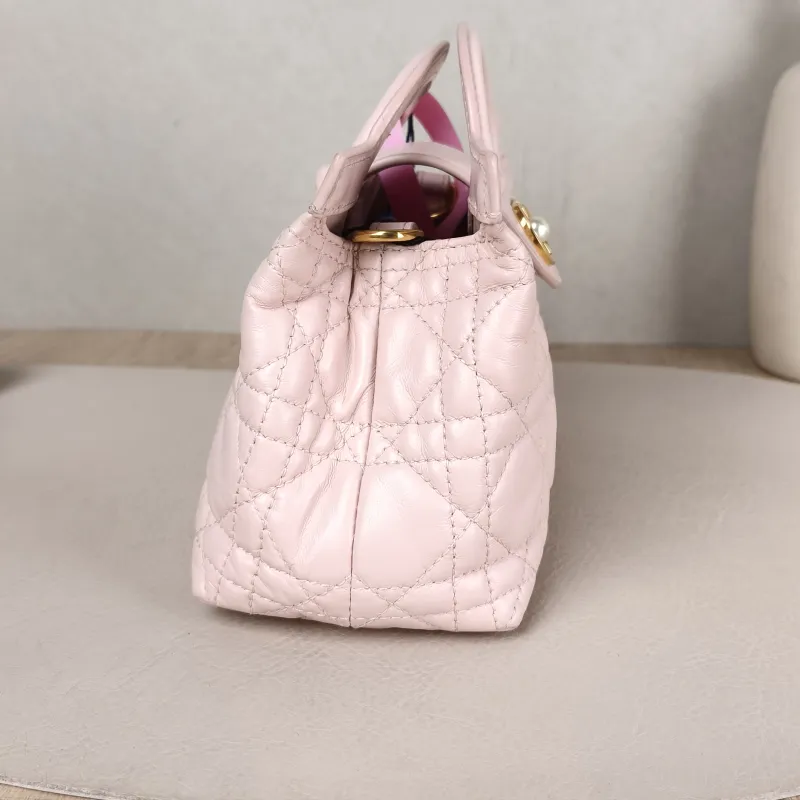 DIOR Crossbody Bag Jolie Top Handle Chain Bag Pink Lambskin Mini 18.5 × 8.5 × 13 cm — detail view 2 of 11