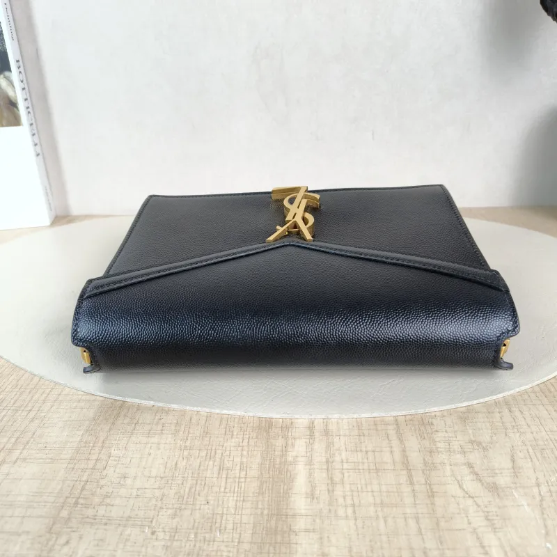 SAINT LAURENT Crossbody Bag Cassandra Black Grained Calfskin Medium 22 × 5.5 × 16.5 cm — detail view 1 of 13