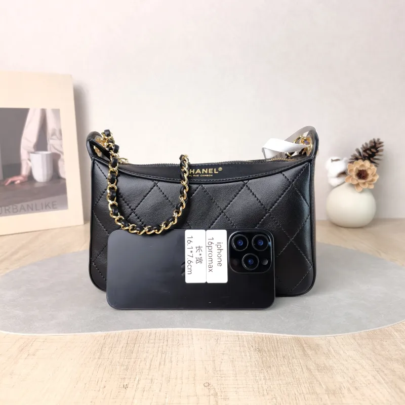 Chanel Shoulder Bag 26k Hobo Gabrielle Bag Black Lambskin Calfskin Small 35.5 × 7.5 × 24.5 cm — cover view 5 of 6