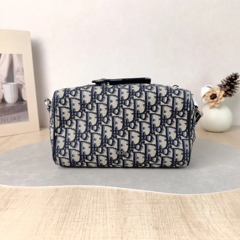 DIOR Crossbody Bag Lingot 22 Shoulder Bag Blue Canvas One Size 22 × 10.5 × 12.5 cm