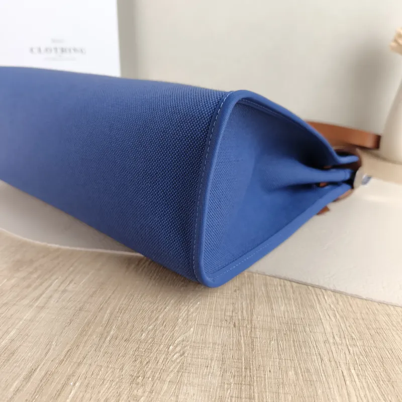 Hermès Crossbody Bag Herbag 31 Blue Caramel Canvas Medium 30.5 × 11 × 25.5 cm Y — detail view 9 of 11