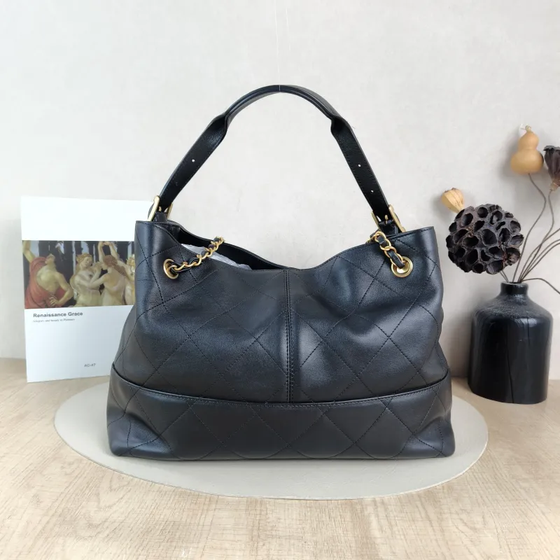 Chanel Shoulder Bag Top Handle Bag Black Calfskin One Size 36 × 14 × 24 cm — cover view 6 of 6