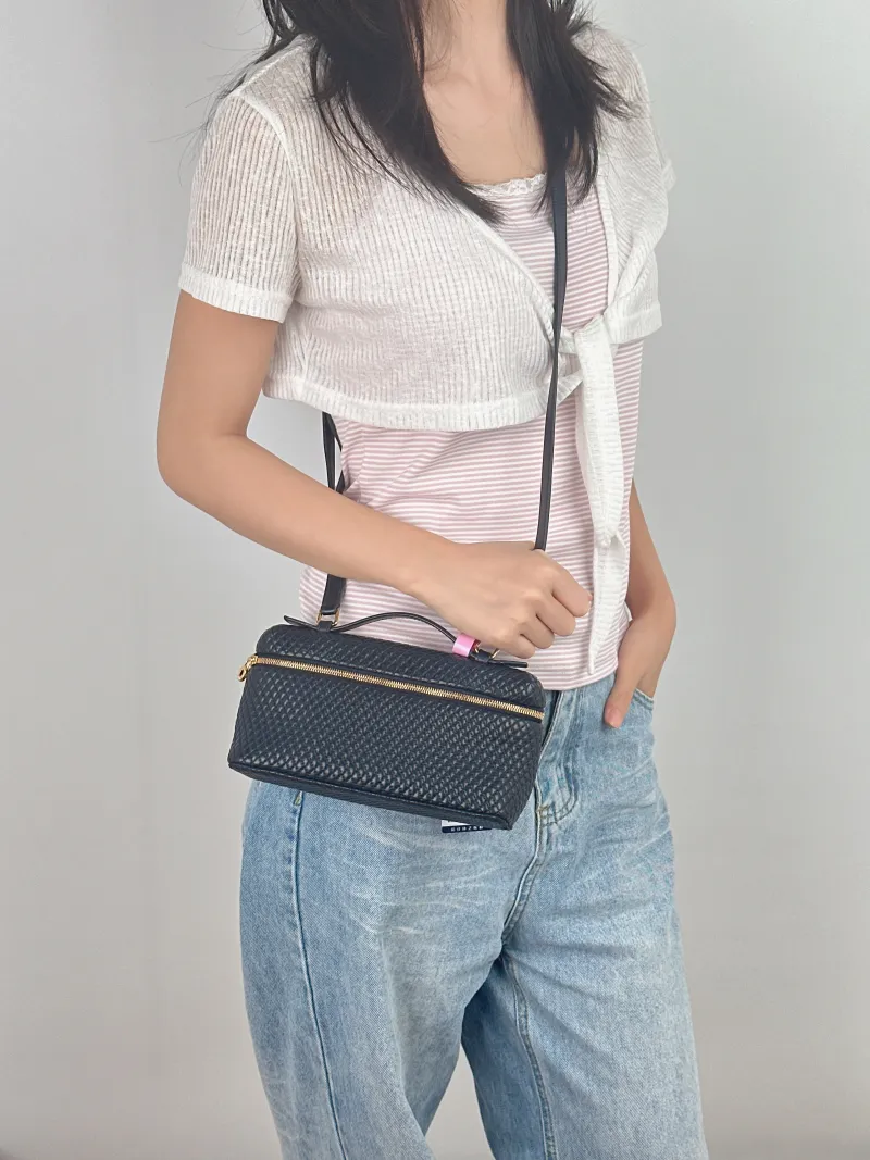 Loro Piana Crossbody Bag Extra Pocket L19Navy Lambskin One Size19 × 7 × 11.5 cm — on-model view 1 of 3