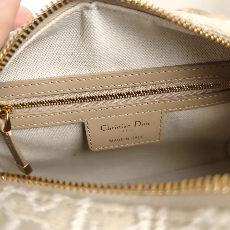 DIOR Shoulder Bag Groove 20 Top Handle Bag Taupe Canvas Small 20.5 × 12 × 13.5 cm — detail view 11 of 11