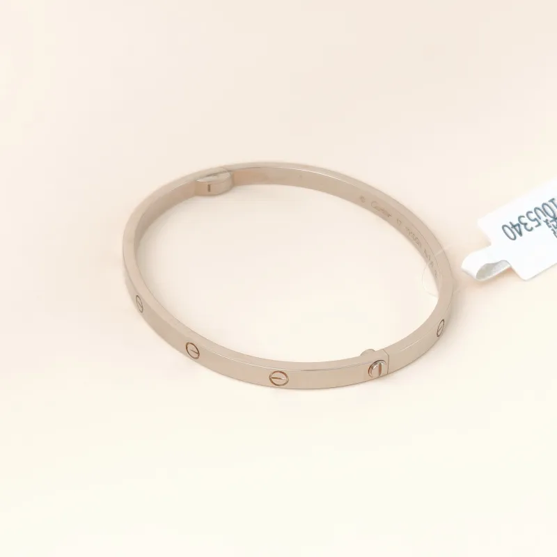CARTIER Bangle Love Collection Bangle White Gold 18KW hite Gold Small Edition 3.6 ,17 — cover view 6 of 9