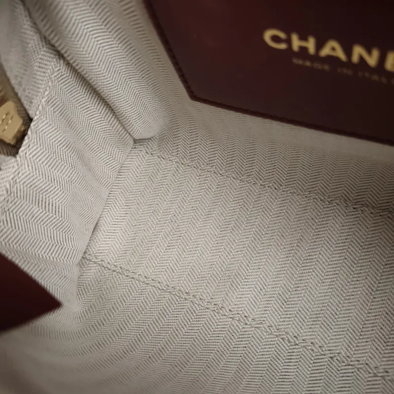 Chanel Crossbody Bag Bowling Bag Taupe Suede One Size 20 × 9 × 12 cm — detail view 9 of 12