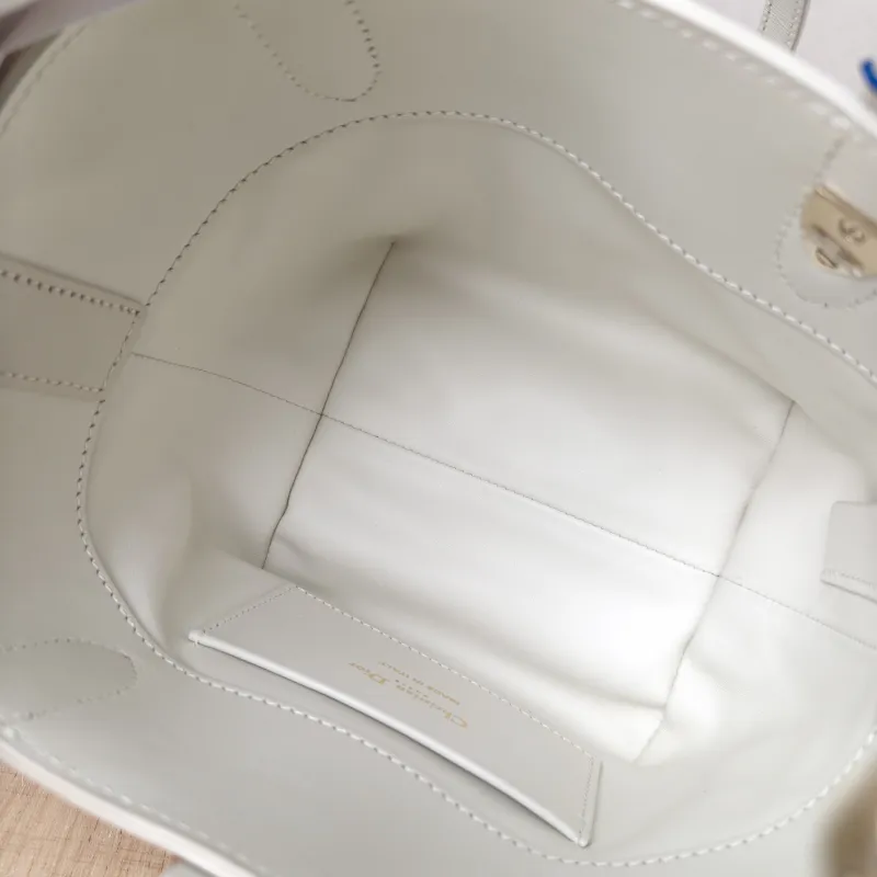 DIOR Shoulder Bag TOUJOURS Edition White Calfskin Mini 13 × 12 × 15 cm — detail view 9 of 11