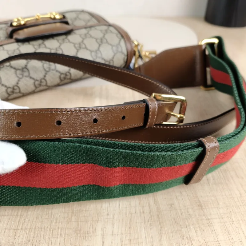 GUCCI Crossbody Bag Horsebit 1955 Horsebit Small Monogram PVC Small 20.5 × 5 × 14.5 cm — detail view 3 of 13